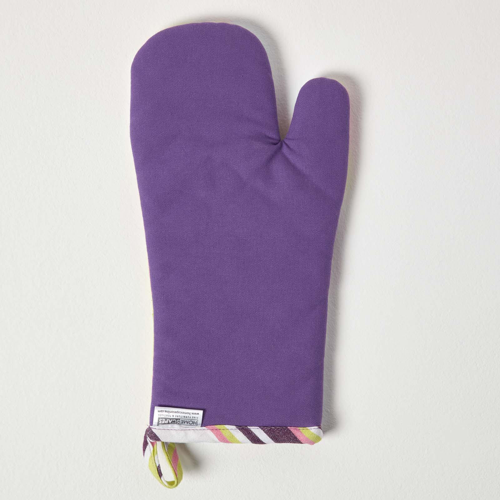 OFENHANDSCHUH Osaka 18/32 cm, Baumwolle wattiert - Lila, Textil (18/32cm) - Homescapes