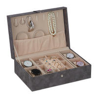 SCHMUCKKÄSTCHEN - Grau, Holzwerkstoff/Wellpappe (29/10/20cm) - Relaxdays