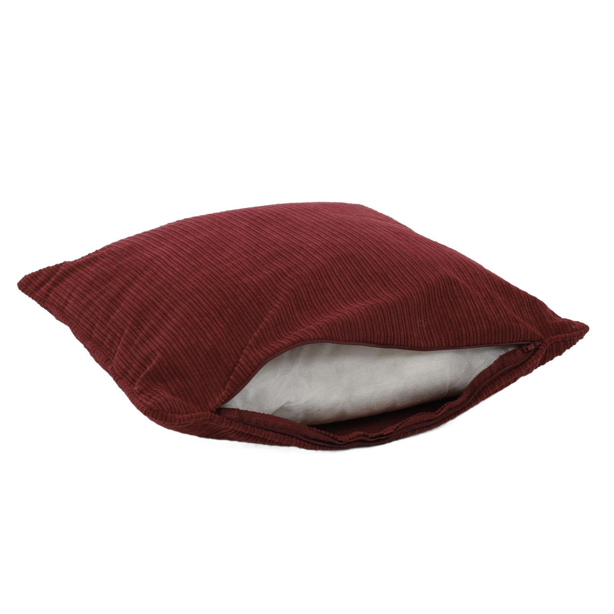 DEKOKISSEN Kordsamt 40/40 cm - Weinrot, Textil (40/40cm) - Home Styling Collection