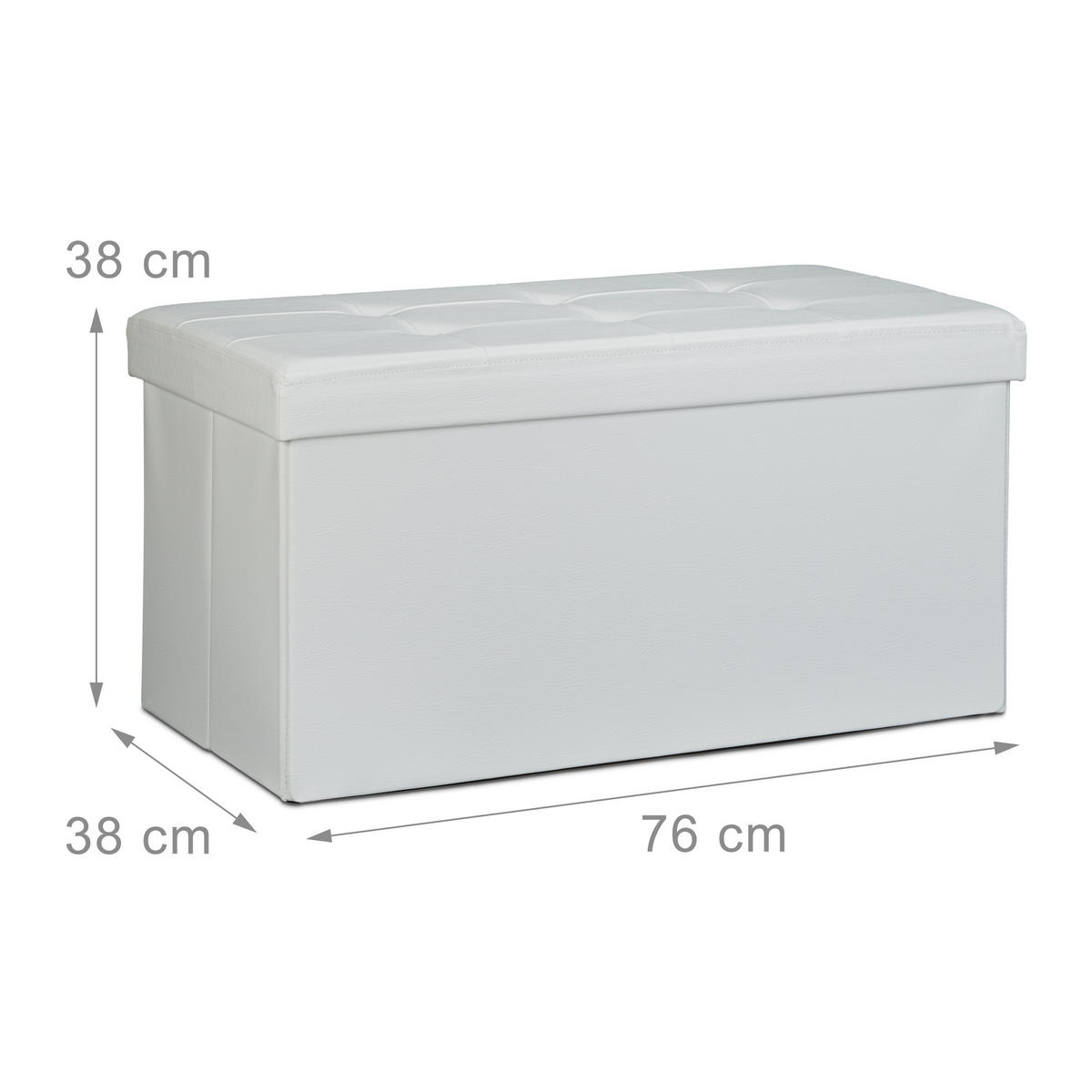 SITZBANK Stauraum - Weiß, Holzwerkstoff/Kunststoff (38/38/76cm) - Relaxdays