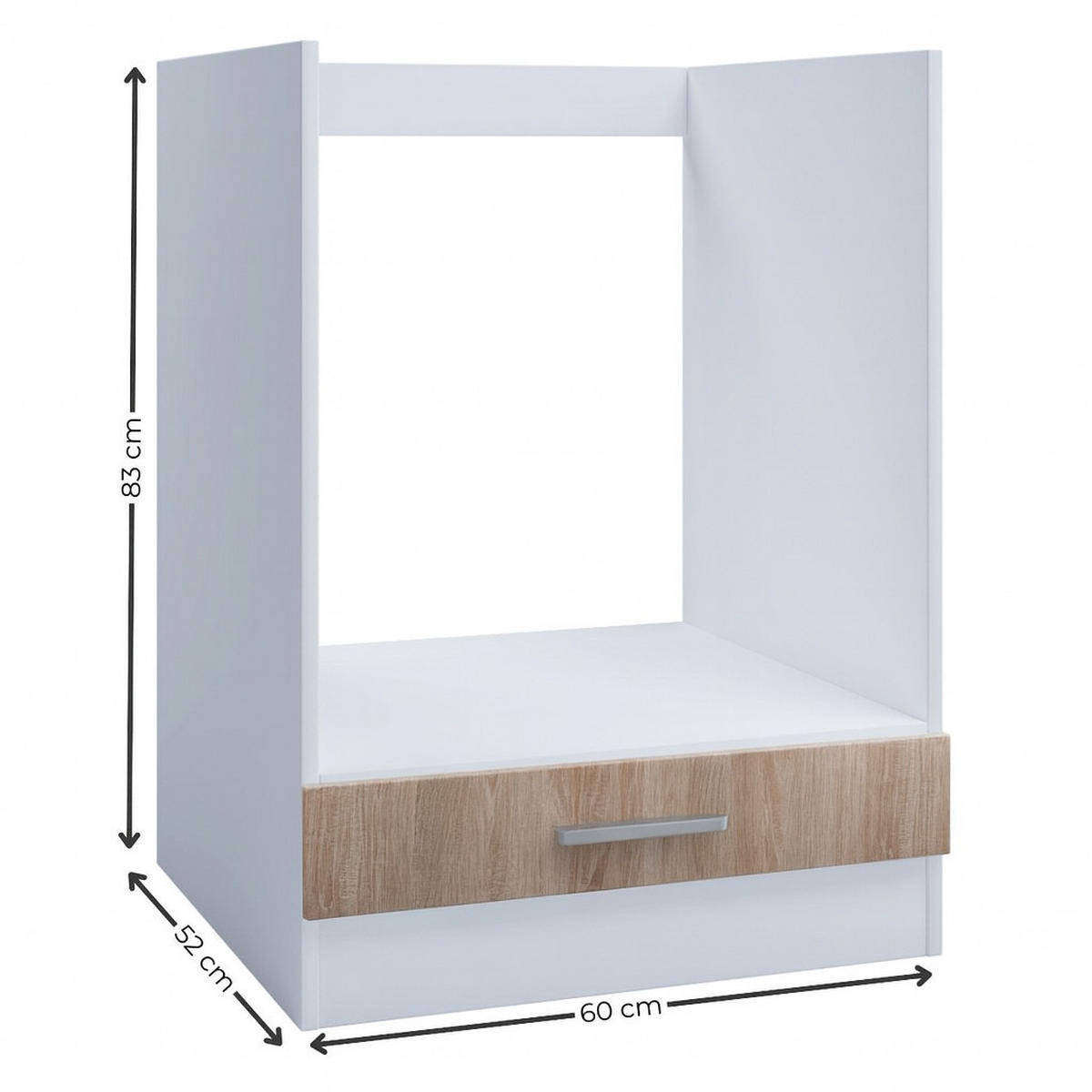 UNTERSCHRANK 60 cm – Backofenschrank für Einbauherd, Sonoma Eiche - Sonoma Eiche, Holzwerkstoff (60/83/55cm) - Kontor-Hermsen