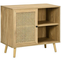 SIDEBOARD Holzoptik mit Rattan-Geflecht, 80/39/70 cm - Naturfarben, Holz (80/70/39cm) - PANGIVO