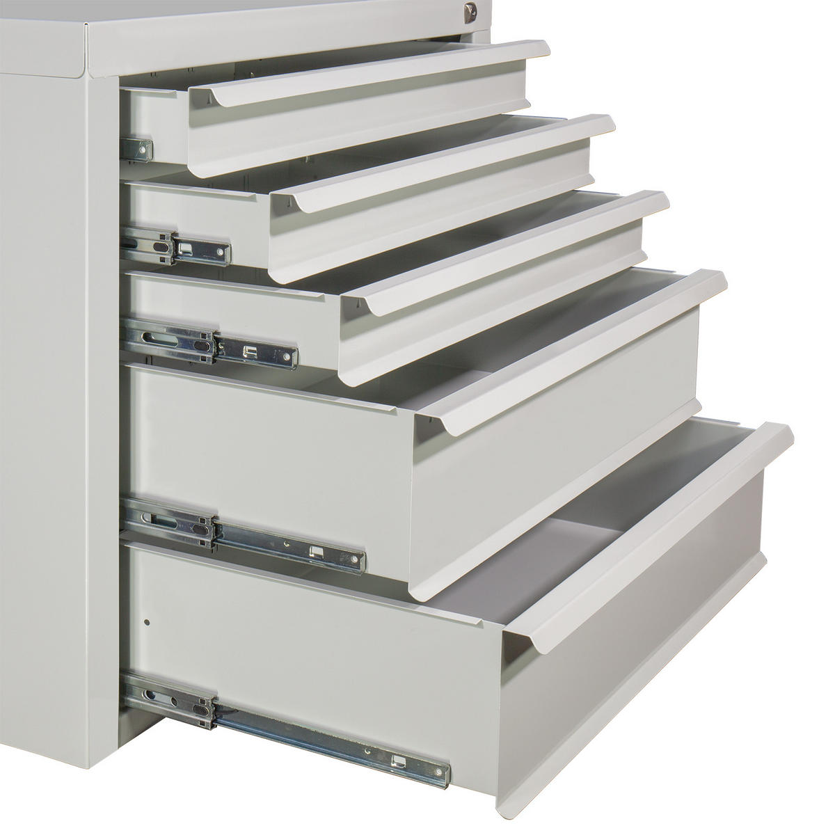 SCHUBLADENSCHRANK Kobra mit 5 Schubladen 60x70x43,5cm Lichtgrau - Grau, Metall (70/60/44cm) - PROREGAL