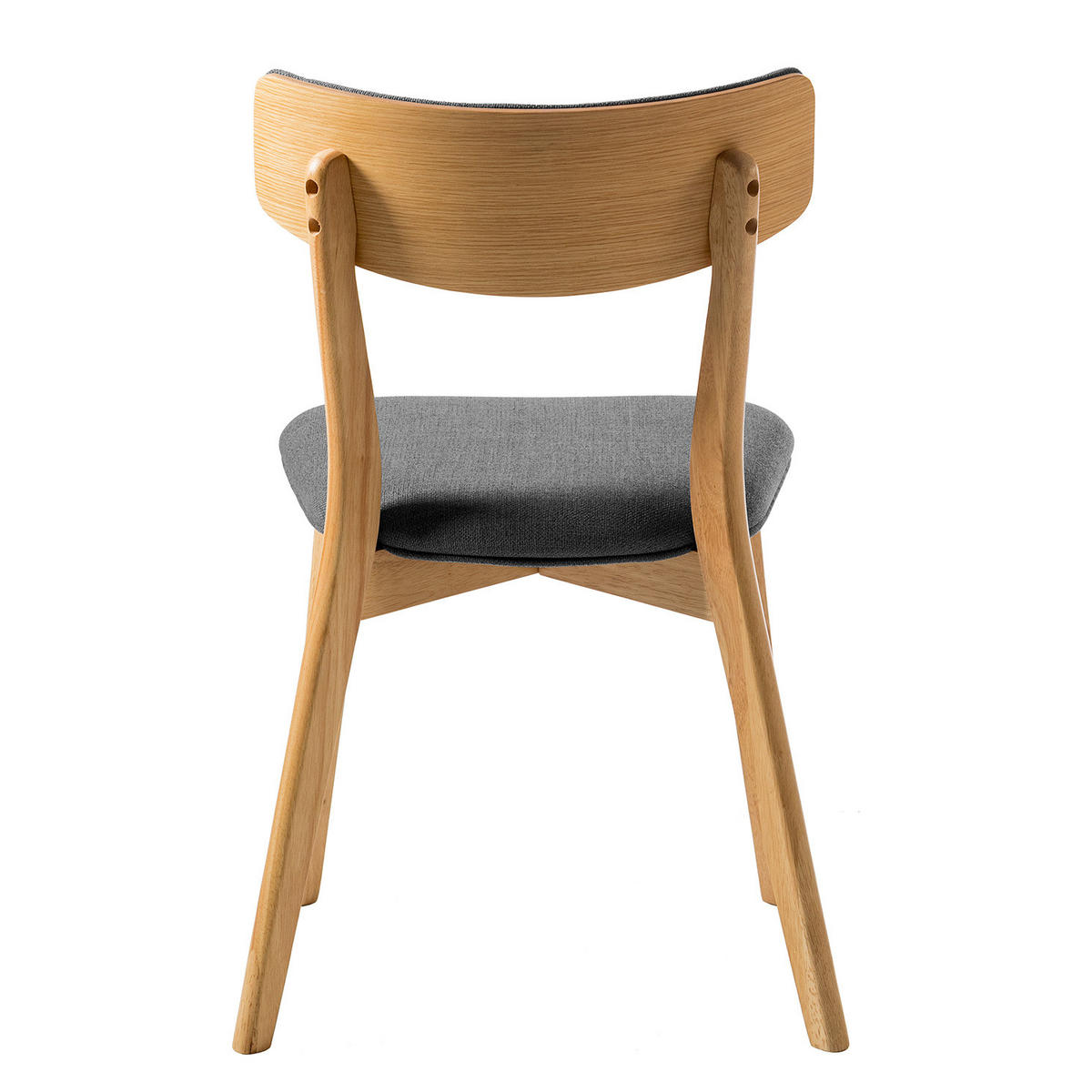 ESSZIMMERSTUHL - Webstoff / Gummibaum massiv - Dunkelgrau, Textil (50/79/50cm) - home24