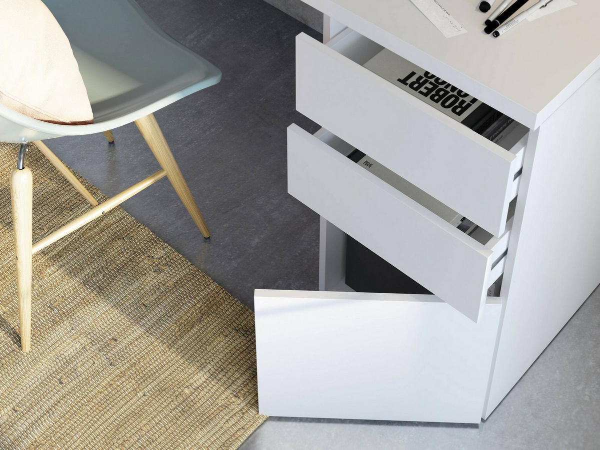 SCHREIBTISCH Weiß 60/138/74 cm - Weiß, Holzwerkstoff (60/138/74cm) - DMORA
