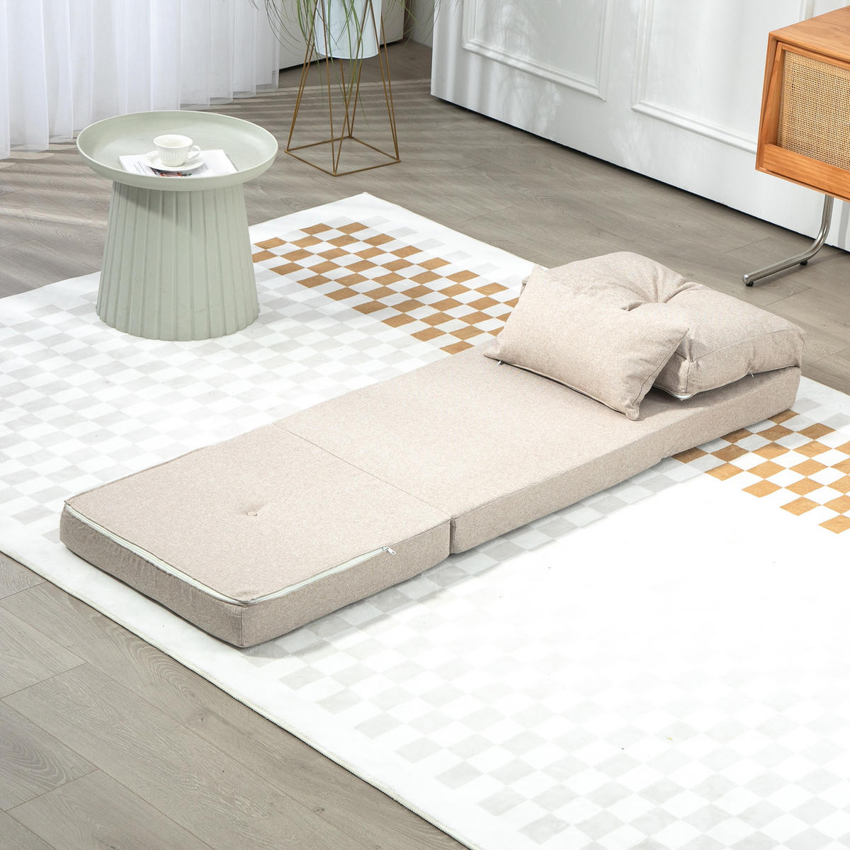 SCHLAFSESSEL DE-14580 5-fach verstellbar mit Kissen Beige - Beige, Textil (80/56/60cm) - ComfortXL