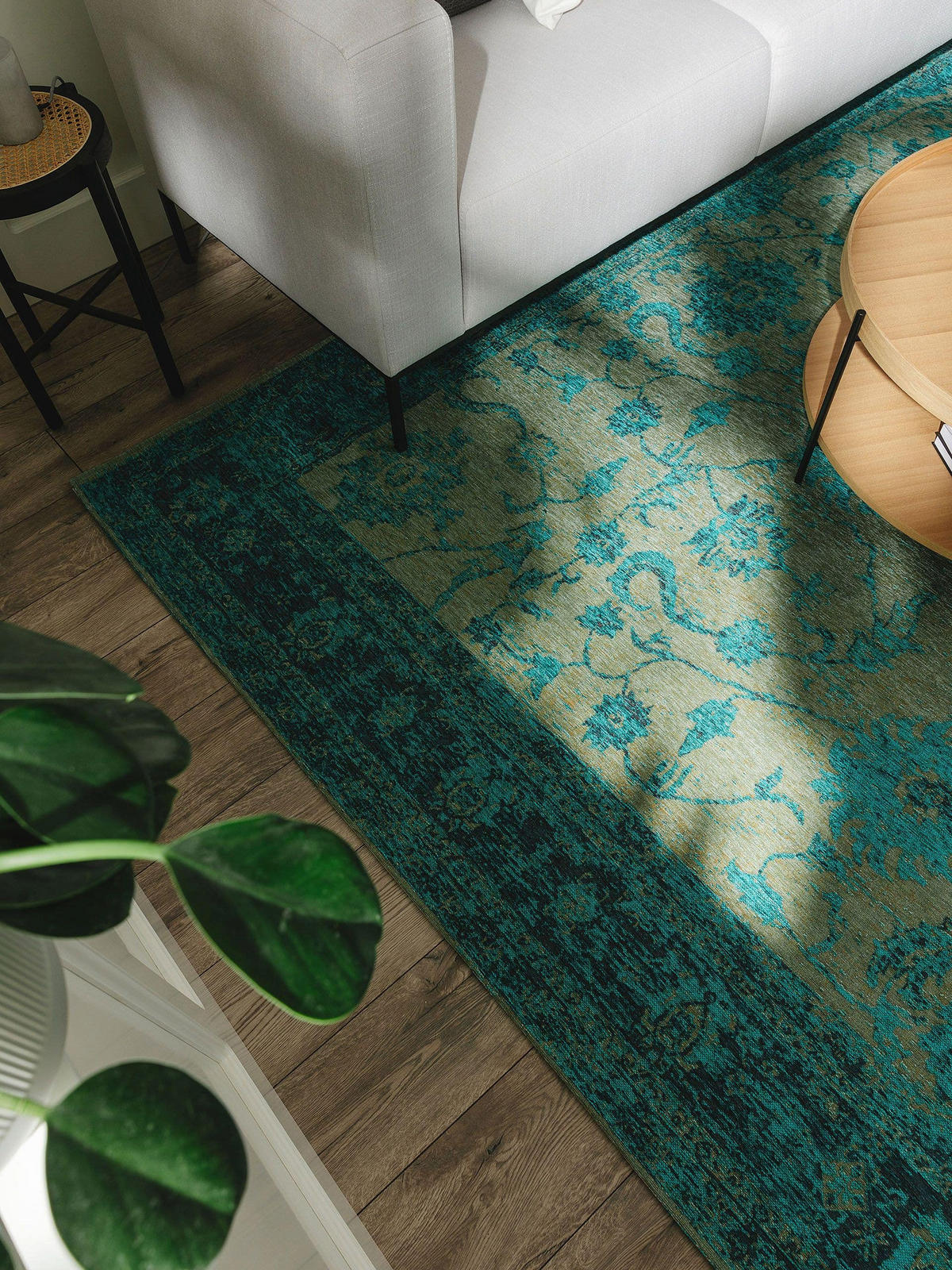 FLACHGEWEBETEPPICH Frencie Türkis 240x340 cm - Türkis, Textil (240/340cm) - benuta Nest