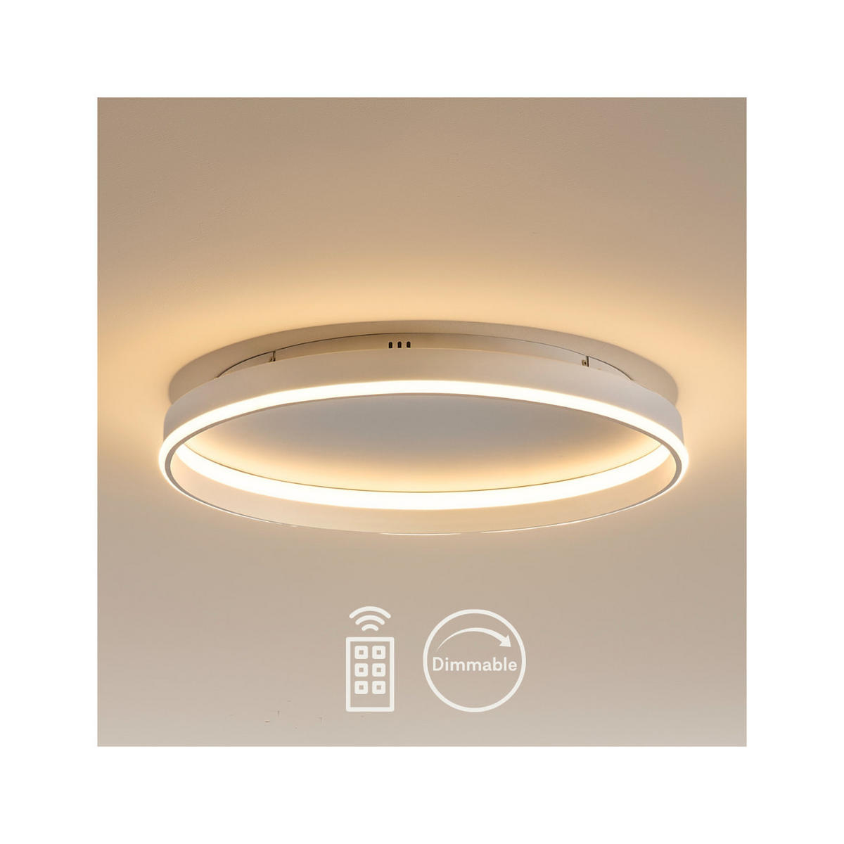 DECKENLEUCHTE Soléane, Weiß, 6.5cm - Weiß, Metall (6/60/6.5cm) - KOSILUM