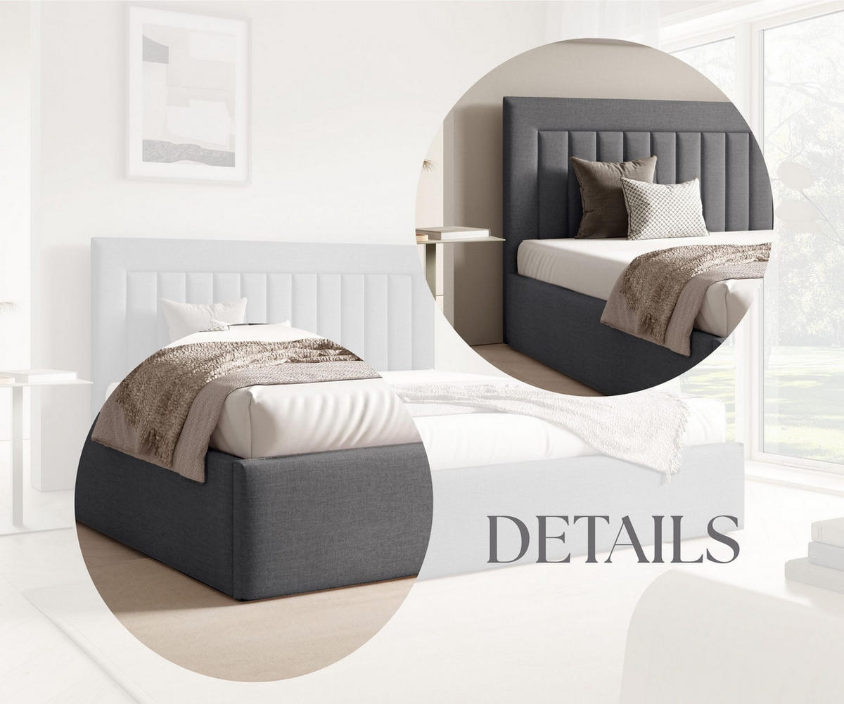 POLSTERBETT BEZA I - Dunkelgrau - Dunkelgrau, Textil (180/200cm) - AN-Moebel 4u