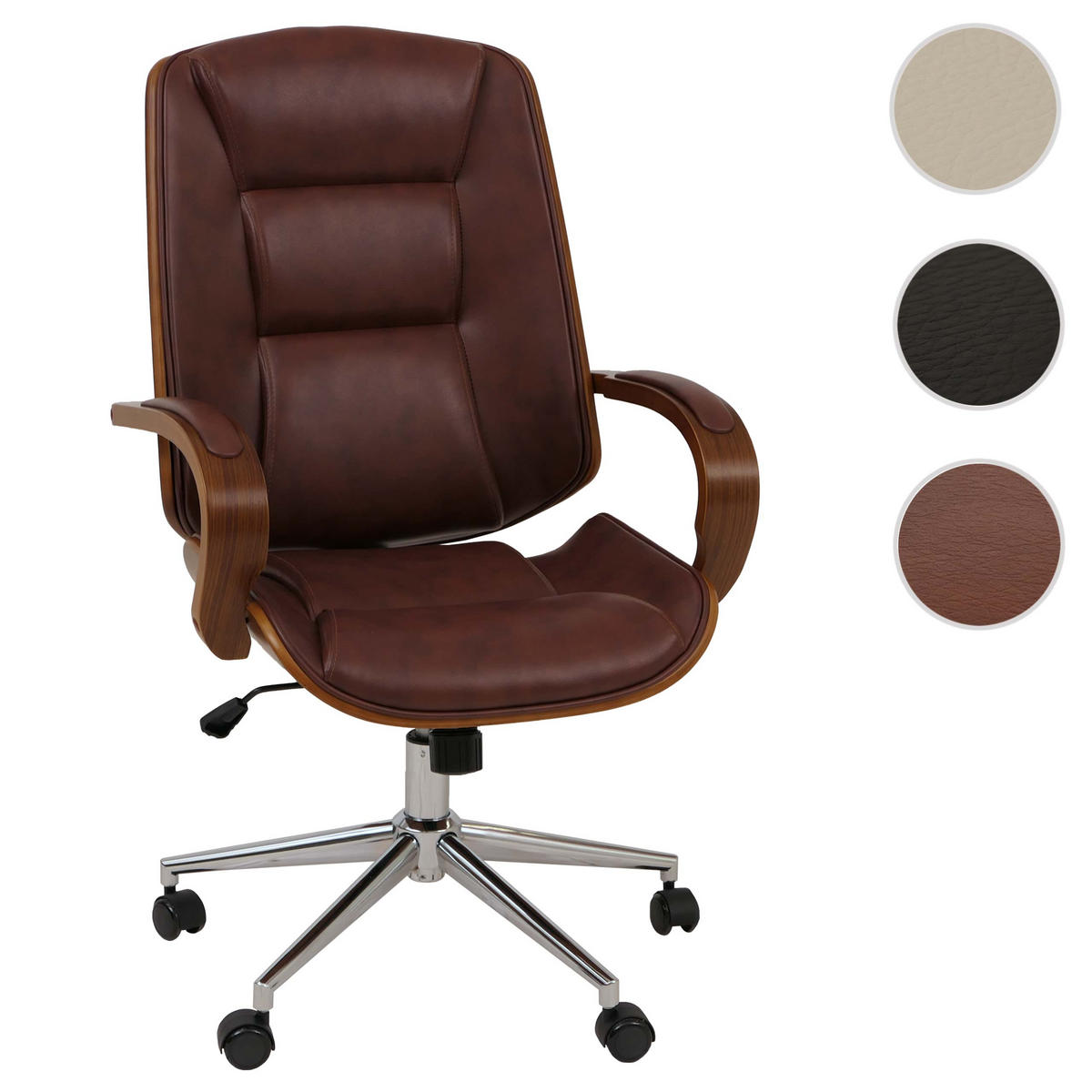 KANCELÁŘSKÁ židle hnědá - hnědá, textil (61/110/74cm) - MCW