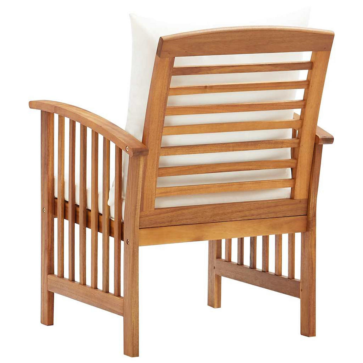 GARTENSTÜHLE mit Crème Kissen, 59/67/83 cm, aus massivem Akazienholz, 2er-Set - Creme/Braun, Holz/Textil (59/83/67cm) - vidaXL