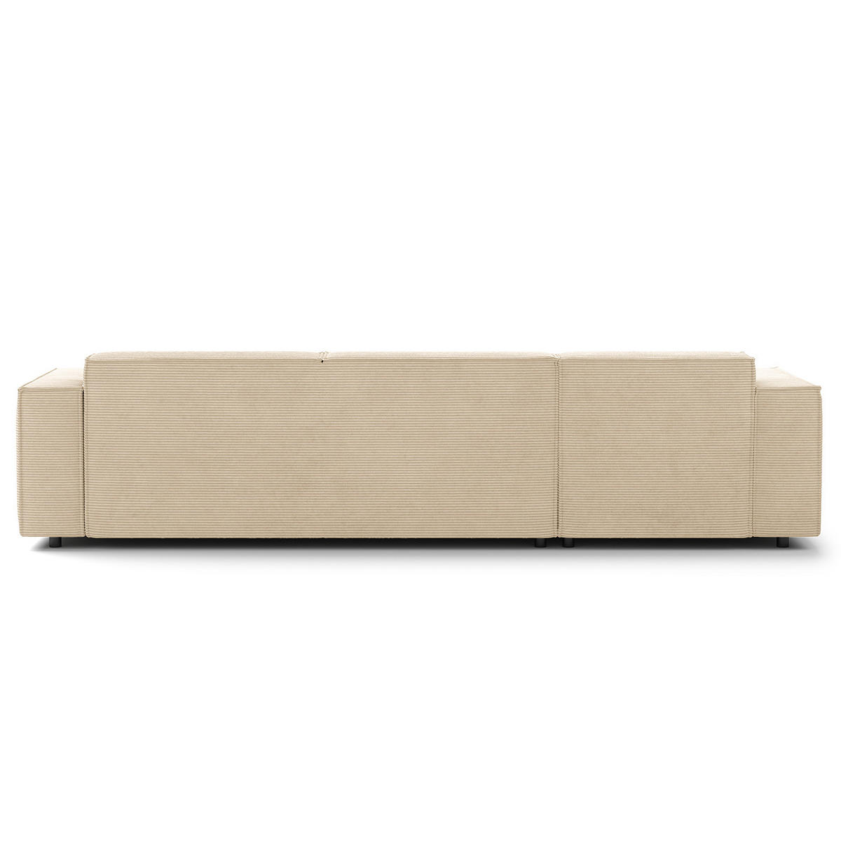 ECKSOFA mit Longchair - Beige/Schwarz, Kunststoff/Textil (294/177cm) - home24