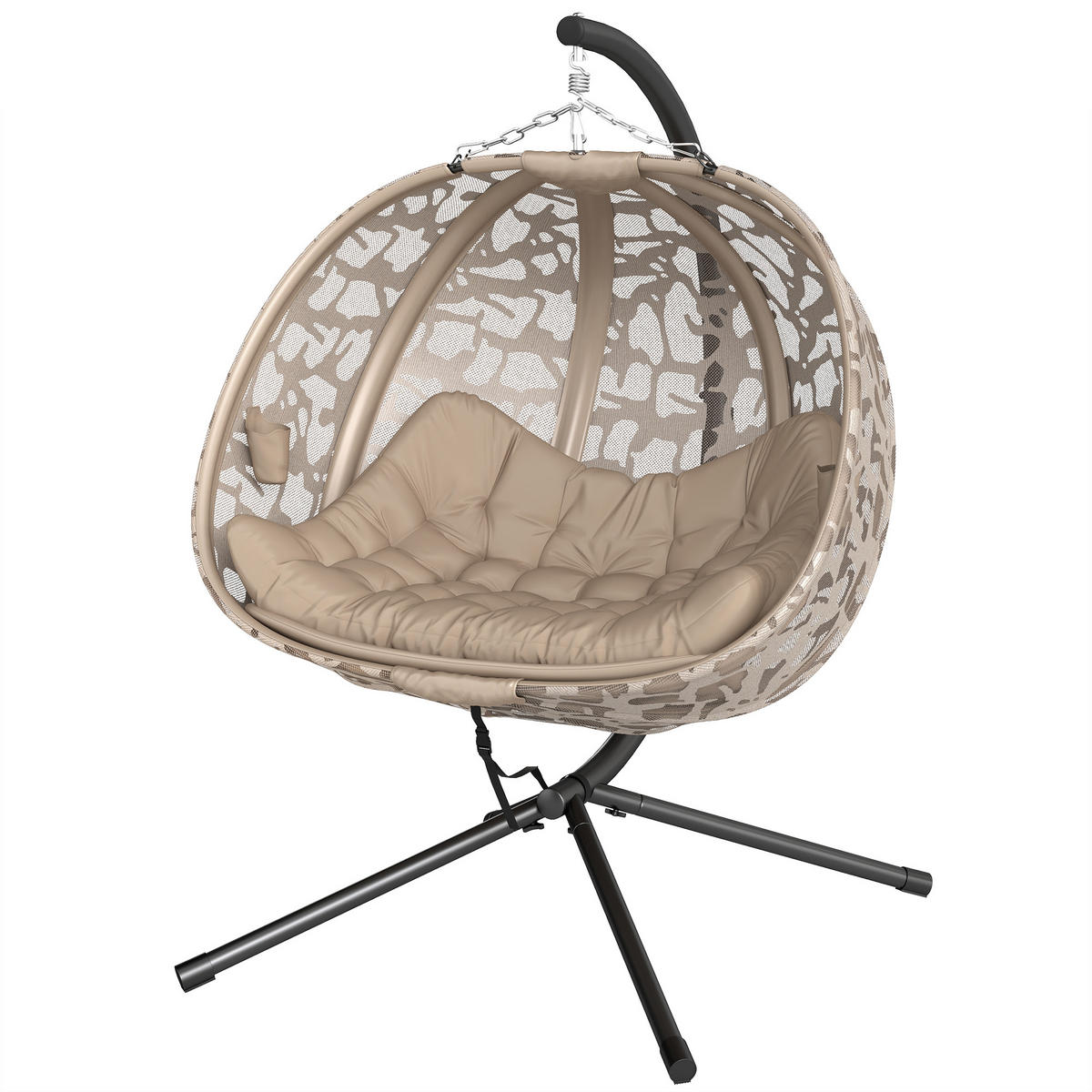 HÄNGESESSEL sandfarben 130.0/103.0/172.0 cm - Sandfarben, Metall (103/172/130cm)