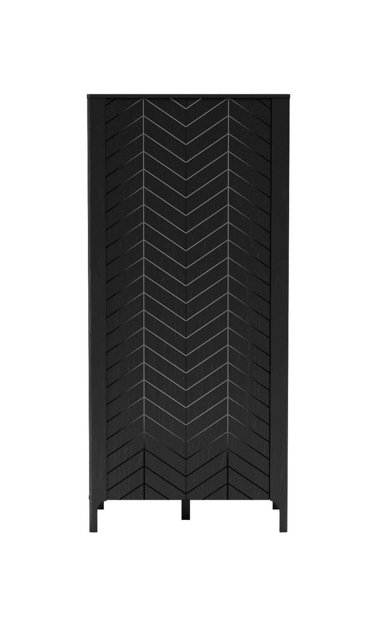 KLEIDERSCHRANK Malumi MM-7 Schwarz Paintflow - Schwarz, Holzwerkstoff (90/197/54.5cm)