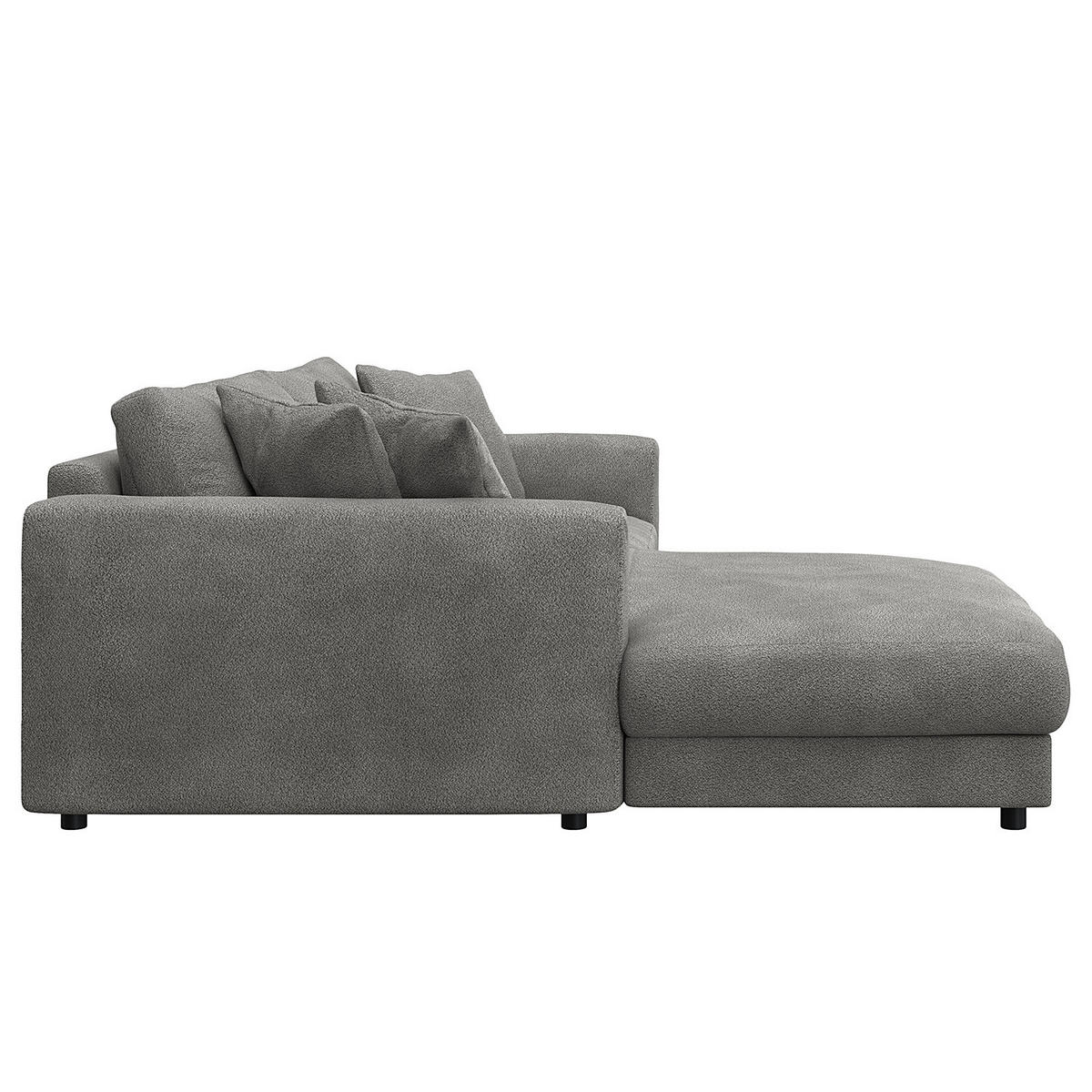 ECKSOFA mit Longchair - Schwarz/Grau, Kunststoff/Textil (238/183cm) - home24