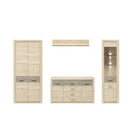 WOHNWAND Castel Sonoma Eiche / Sonoma Eiche Trüffel 4-teilig - Braun/Sonoma Eiche, Holz/Holzwerkstoff (285/201/66cm) - Feldmann-Wohnen