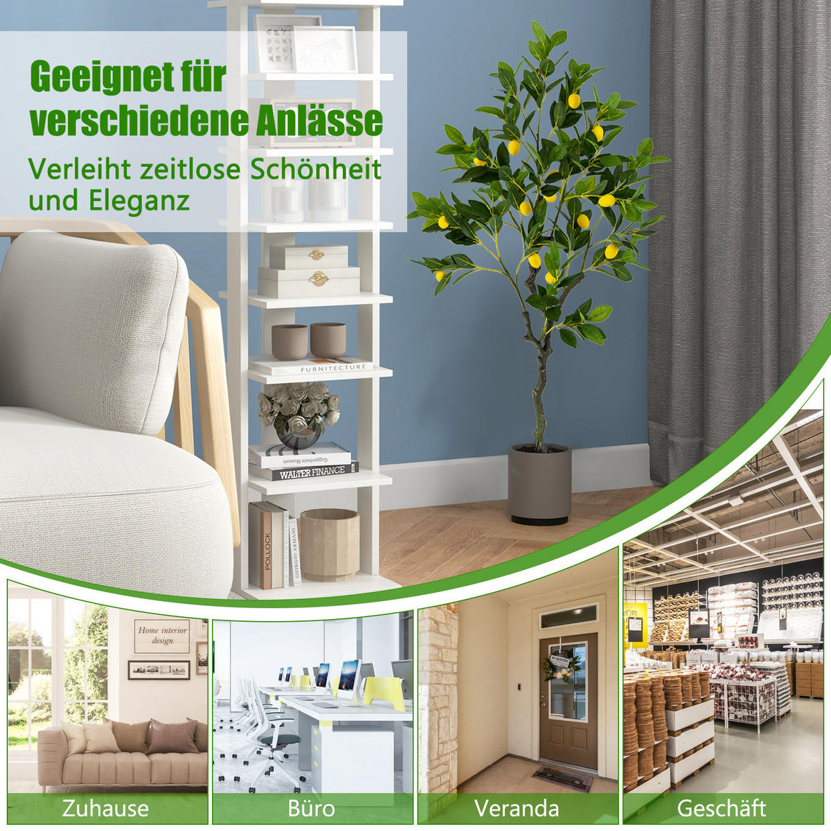 ZITRONENBAUM Grün - Grün, Kunststoff (120cm) - COSTWAY