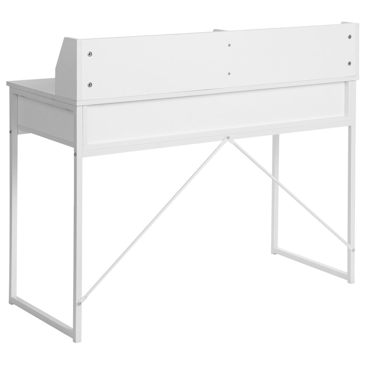 SCHREIBTISCH 110/50 cm Weiß Zyra - Weiß, Holzwerkstoff/Metall (50/110/95cm) - Beliani