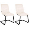 SCHWINGSTUHL 2er Set Samt creme - Creme/Schwarz, Textil/Metall (47/87/58cm) - CLP
