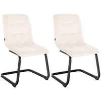 SCHWINGSTUHL 2er Set Samt creme - Creme/Schwarz, Textil/Metall (47/87/58cm) - CLP