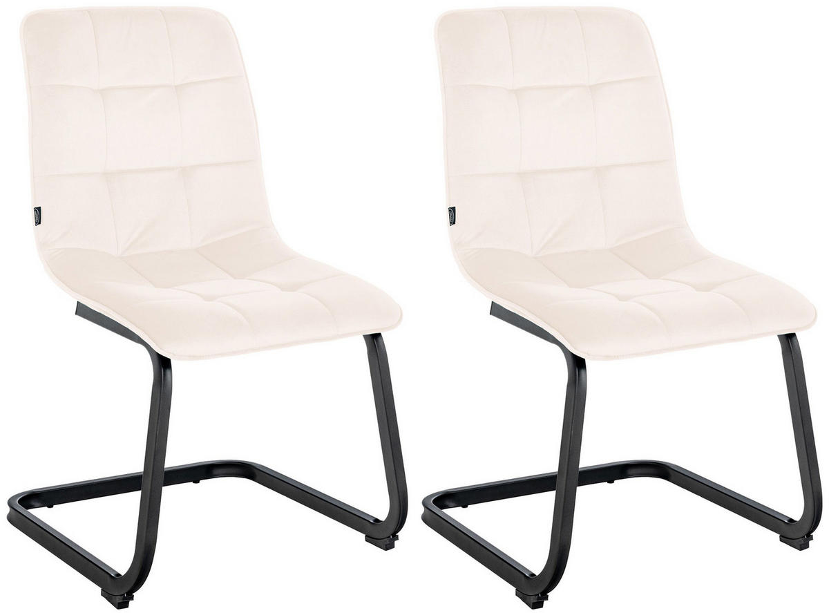 SCHWINGSTUHL 2er Set Samt creme - Creme/Schwarz, Textil/Metall (47/87/58cm) - CLP