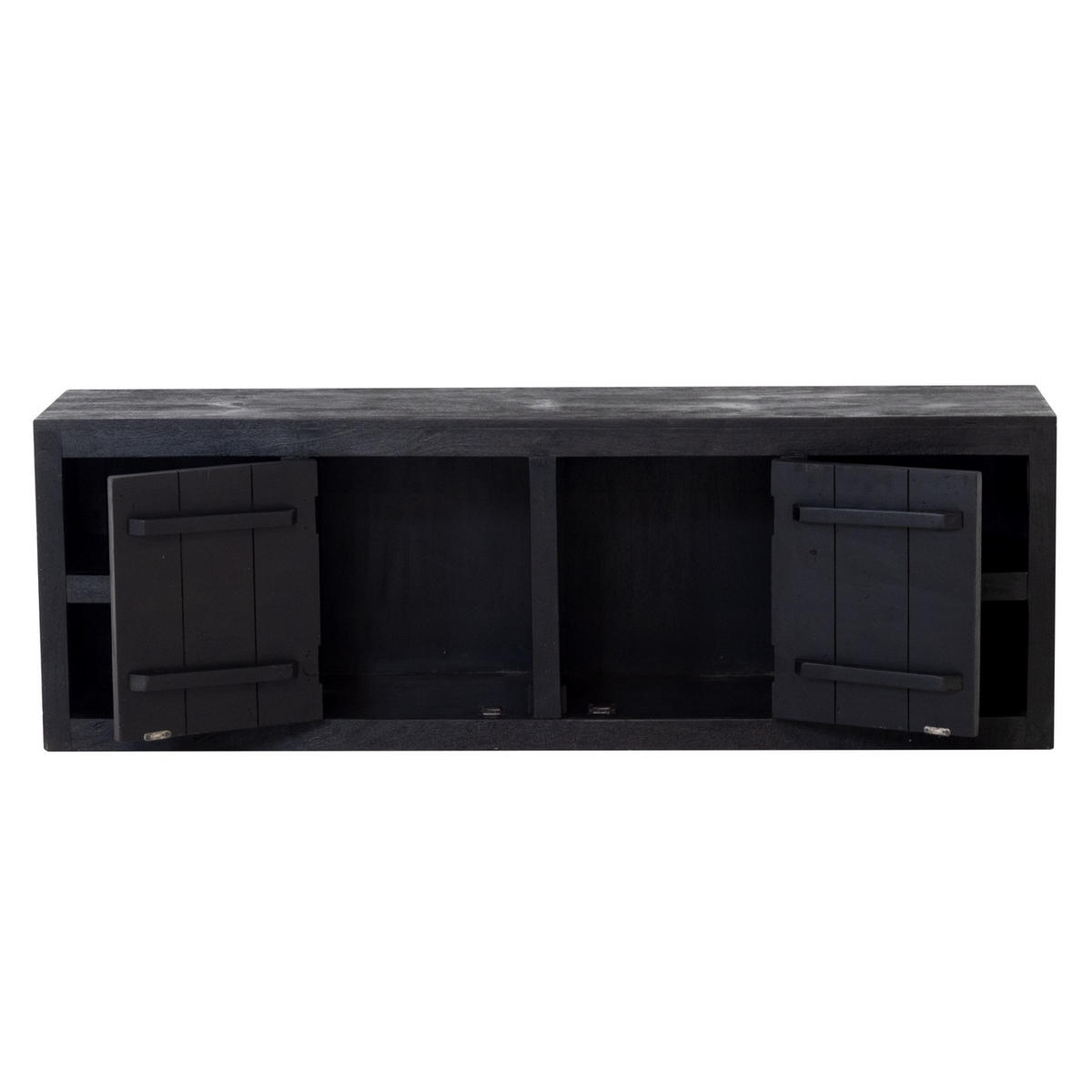 TV-MÖBEL aus Mangoholz 200cm, schwarz - Schwarz, Holz (180/60/40cm) - Giga Meubel
