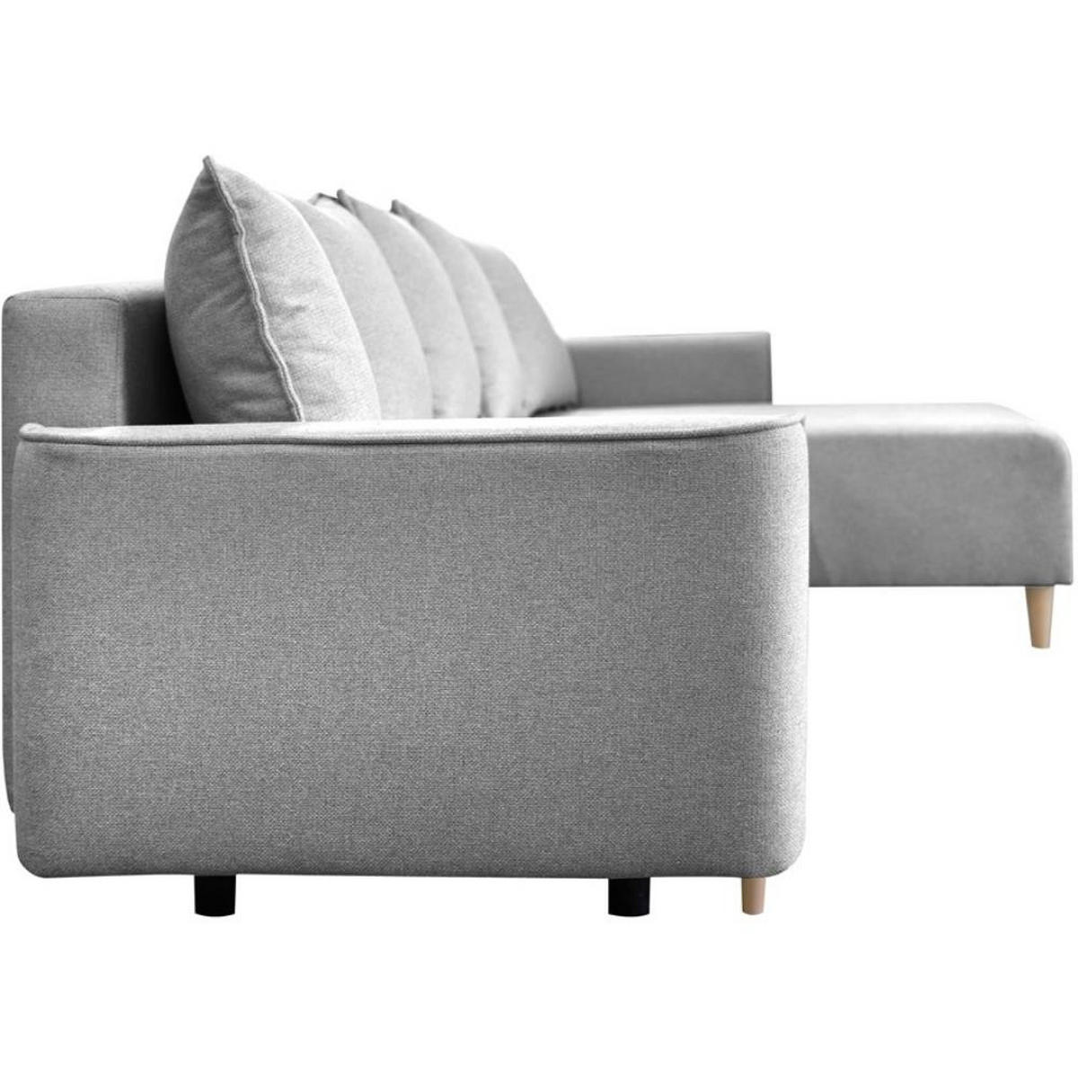 ECKSCHLAFSOFA Willow hellgrau - Hellgrau, Textil (225/150cm) - Beautysofa