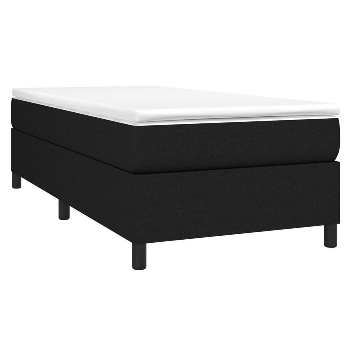 BETT mit Lattenrost ohne Matratze, 90/200 cm, 35 cm Hoch aus Stoff, Schwarz - Schwarz, Holz/Textil - vidaXL