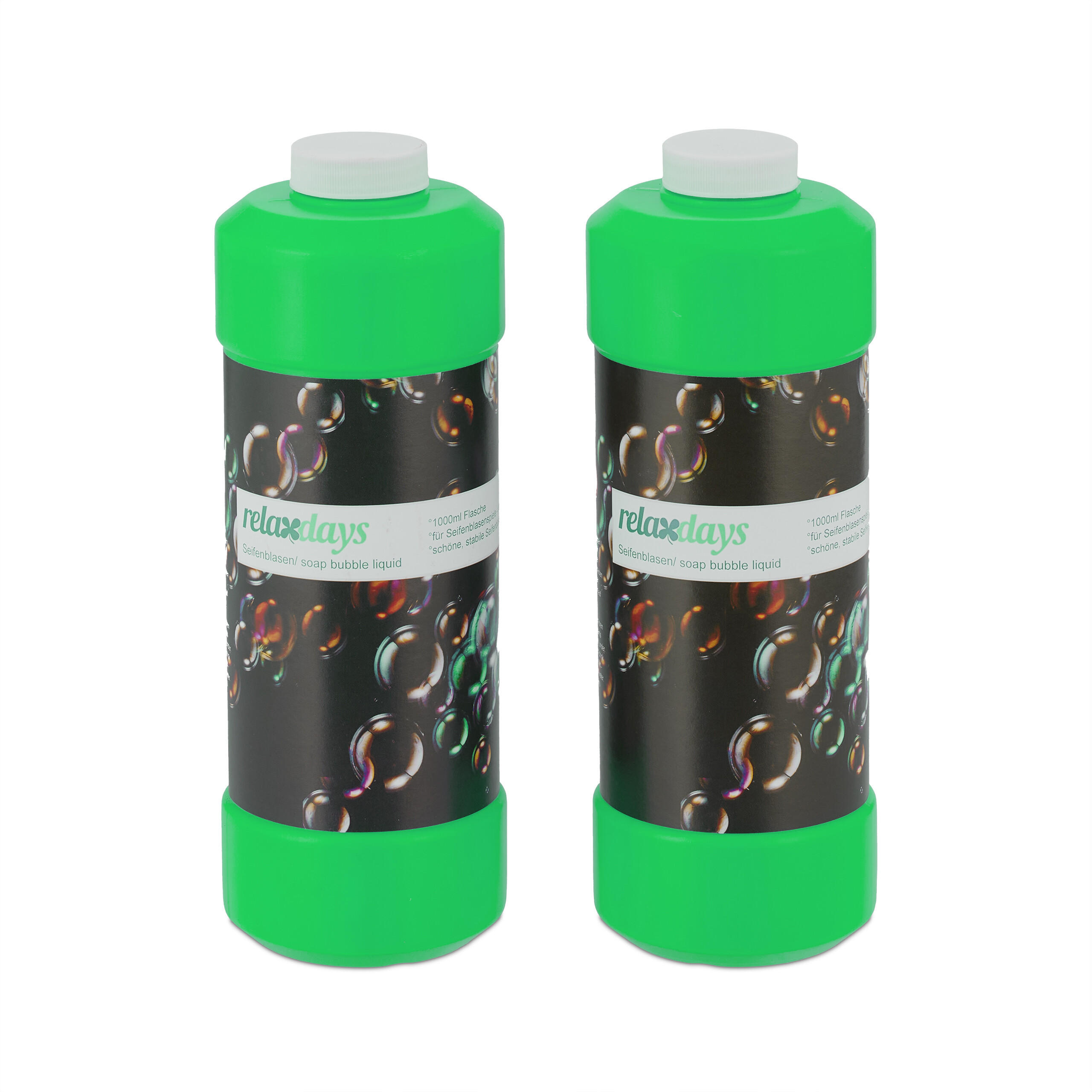 2XSEIFENBLASEN-NACHFÜLLFLASCHE - Multicolor, Kunststoff (8/23/8cm) - Relaxdays