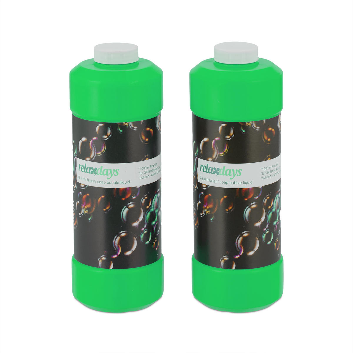 2XSEIFENBLASEN-NACHFÜLLFLASCHE - Multicolor, Kunststoff (8/23/8cm) - Relaxdays