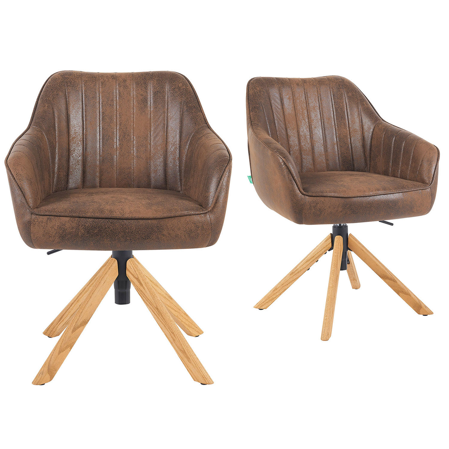 BÜROSTUHL Mika-Olea - Honigeiche/Braun, Eichenholz/Holz (60/83/61cm) - DUBI Möbel