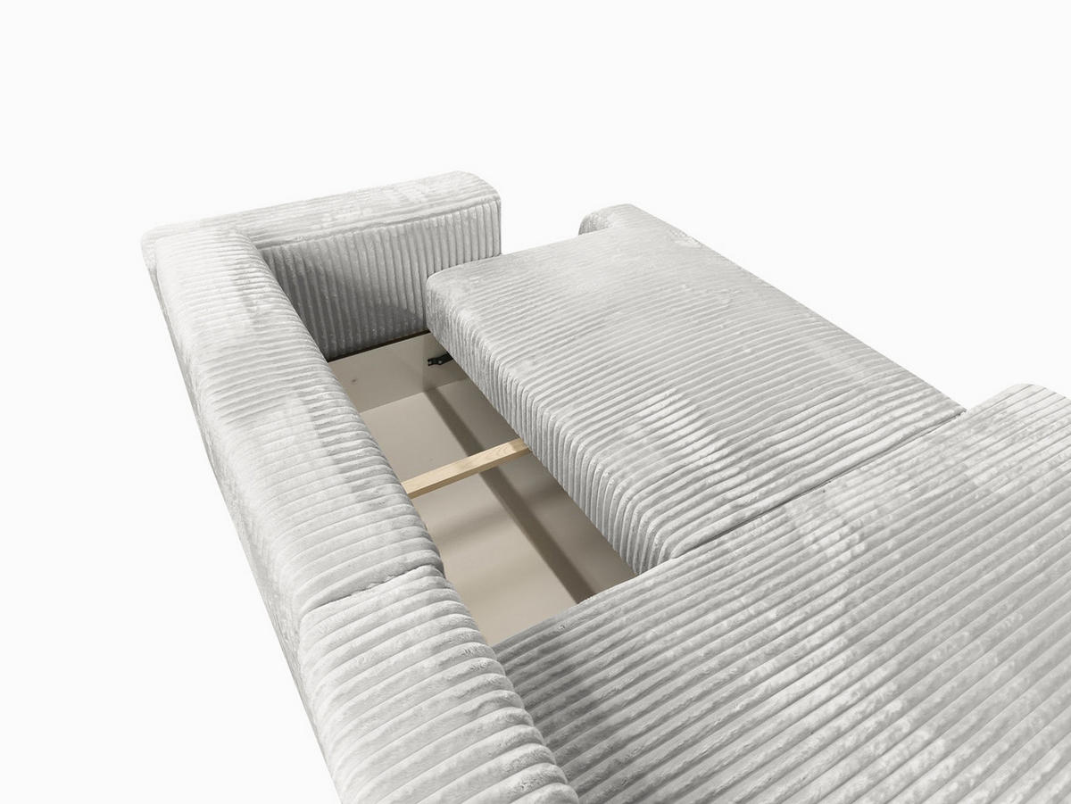 ECKSOFA Luna L links Creme aus Cord - Creme, Textil (271/195cm) - KS Home Concept