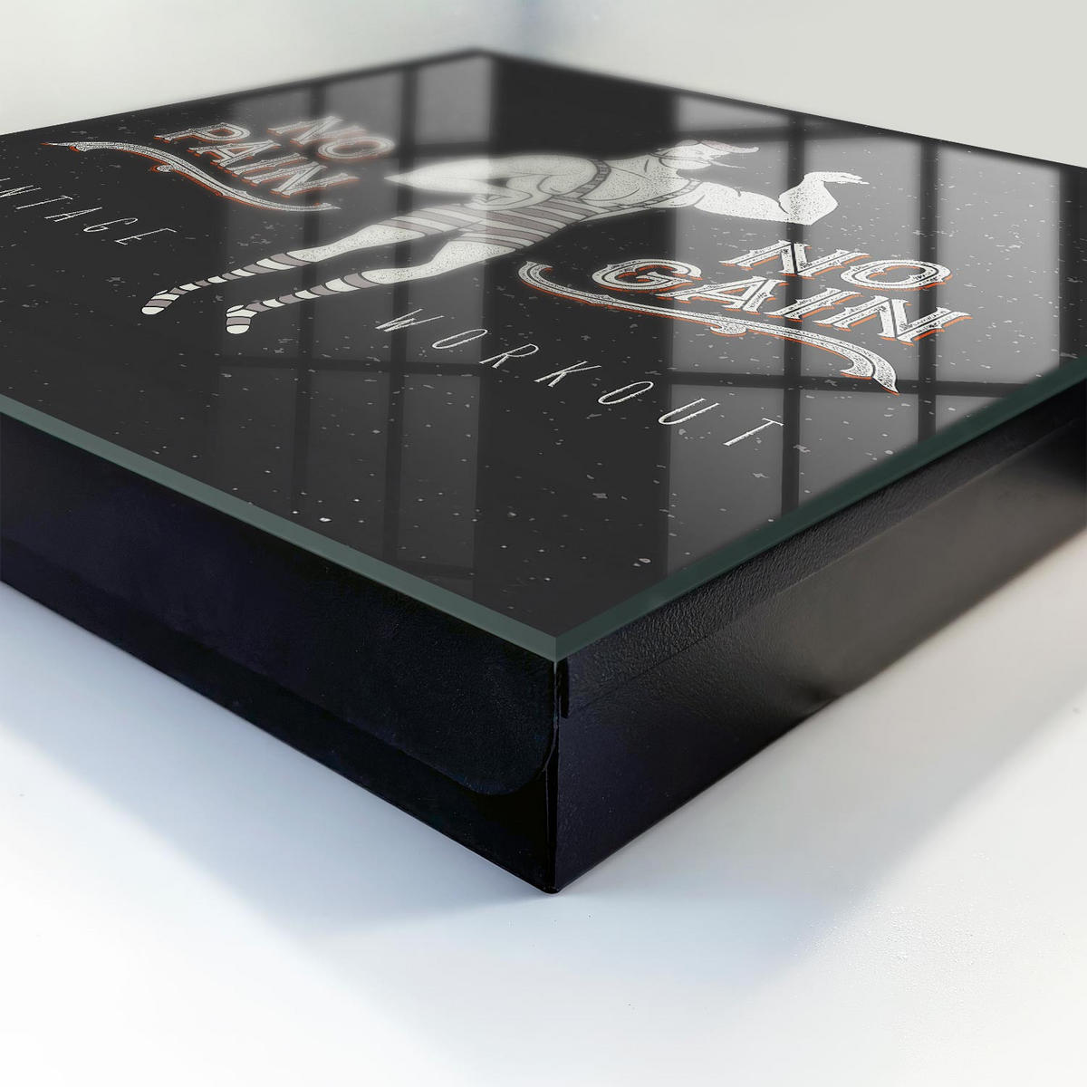SCHLÜSSELBOX Schwarz 30x30 cm- Türöffnung nach rechts - Retro Strongman - Schwarz, Metall (30/30/5cm) - TULUP