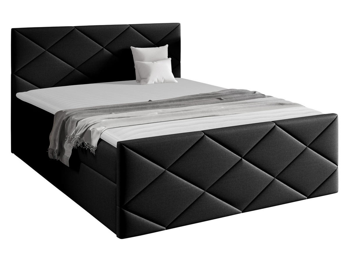 BOXBETT Herkules - Schwarz Hochglanz, Holz (140/200cm) - MIRJAN24