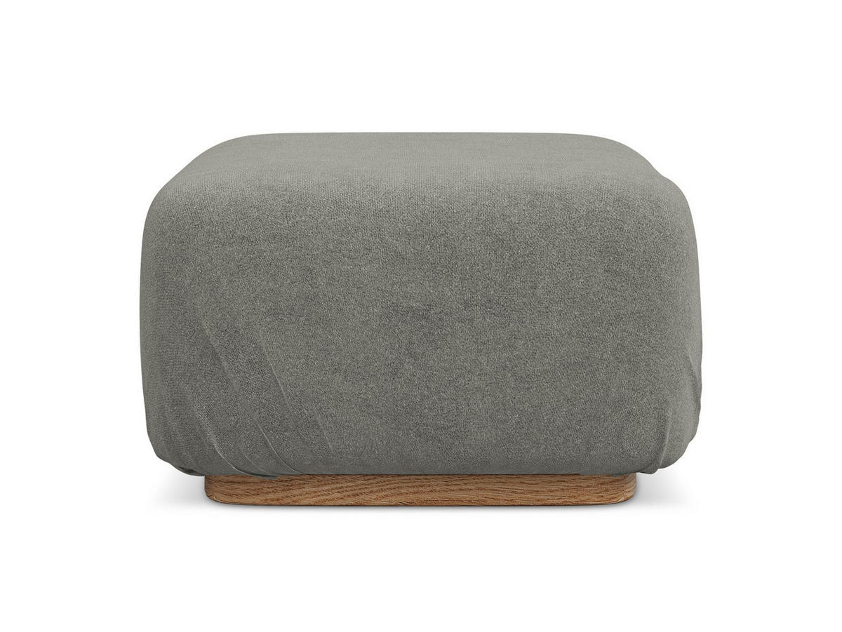 POUF Bouclé Stoff Beige - Greige/Beige, Holz/Textil (83/95/41cm) - Makamii