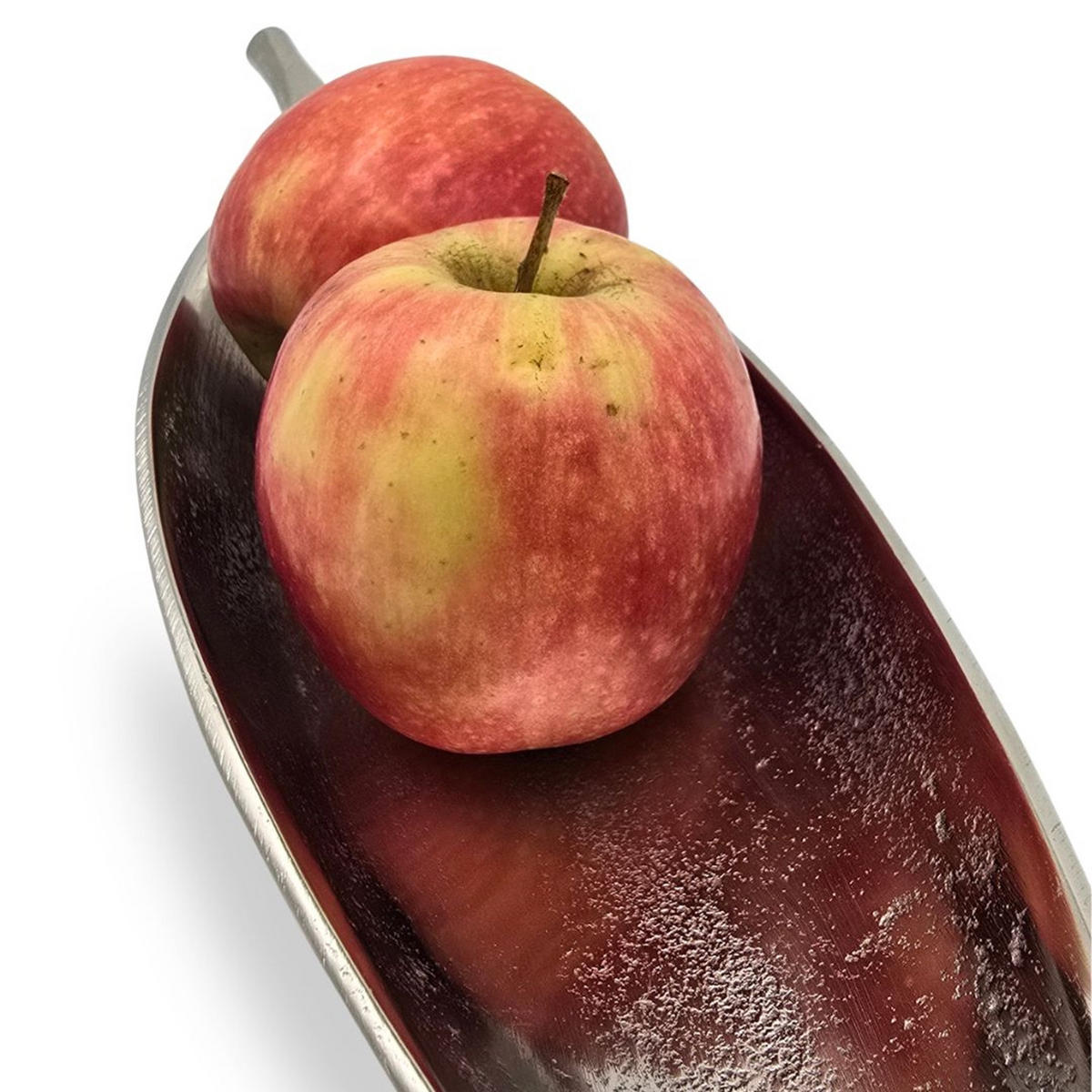 DEKOSCHALE Short Leaf 40 cm, Aluminium eisgekratzt - Silberfarben, Metall (10cm) - DESIGN DELIGHTS