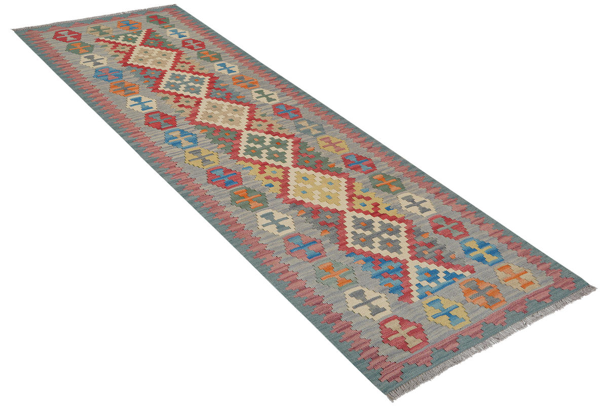 HANDWEBTEPPICH Kelim Gashgai Rot 245/85 cm Schurwolle - Rot, Textil (85/245cm) - Looma