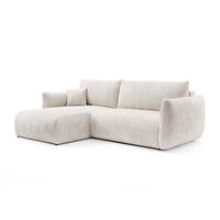 ECKSOFA Alloro links Puderperle - Hellgrau, Textil (257/88/177cm) - Pillovely