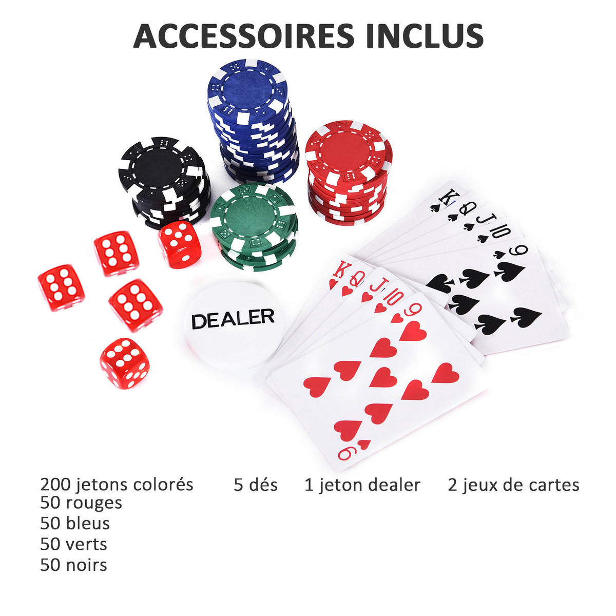 POKERKASETTE DE-18656 200 Jetons, 2 Kartendecks Aluminium - Silberfarben, Metall (205/295cm) - ComfortXL