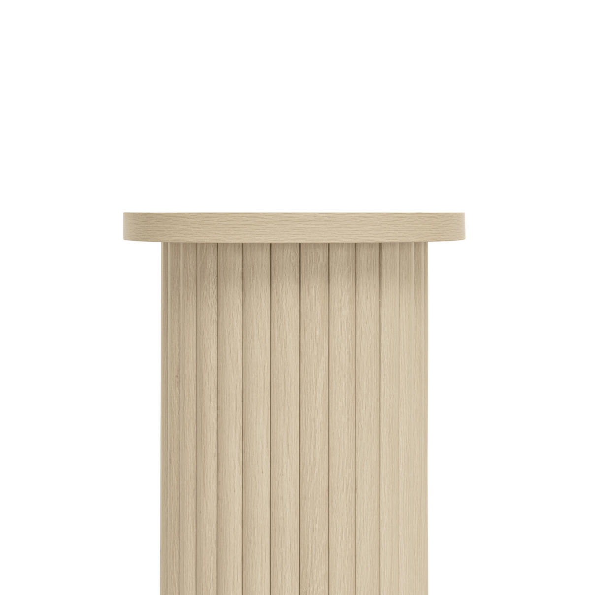 COUCHTISCH Set 2-teilig rund in natürlicher Holzoptik mit Wellenstruktur 68,7 cm und 40,1 cm - Naturfarben, Holzwerkstoff (68.7/68.7/40.6cm) - OKWISH