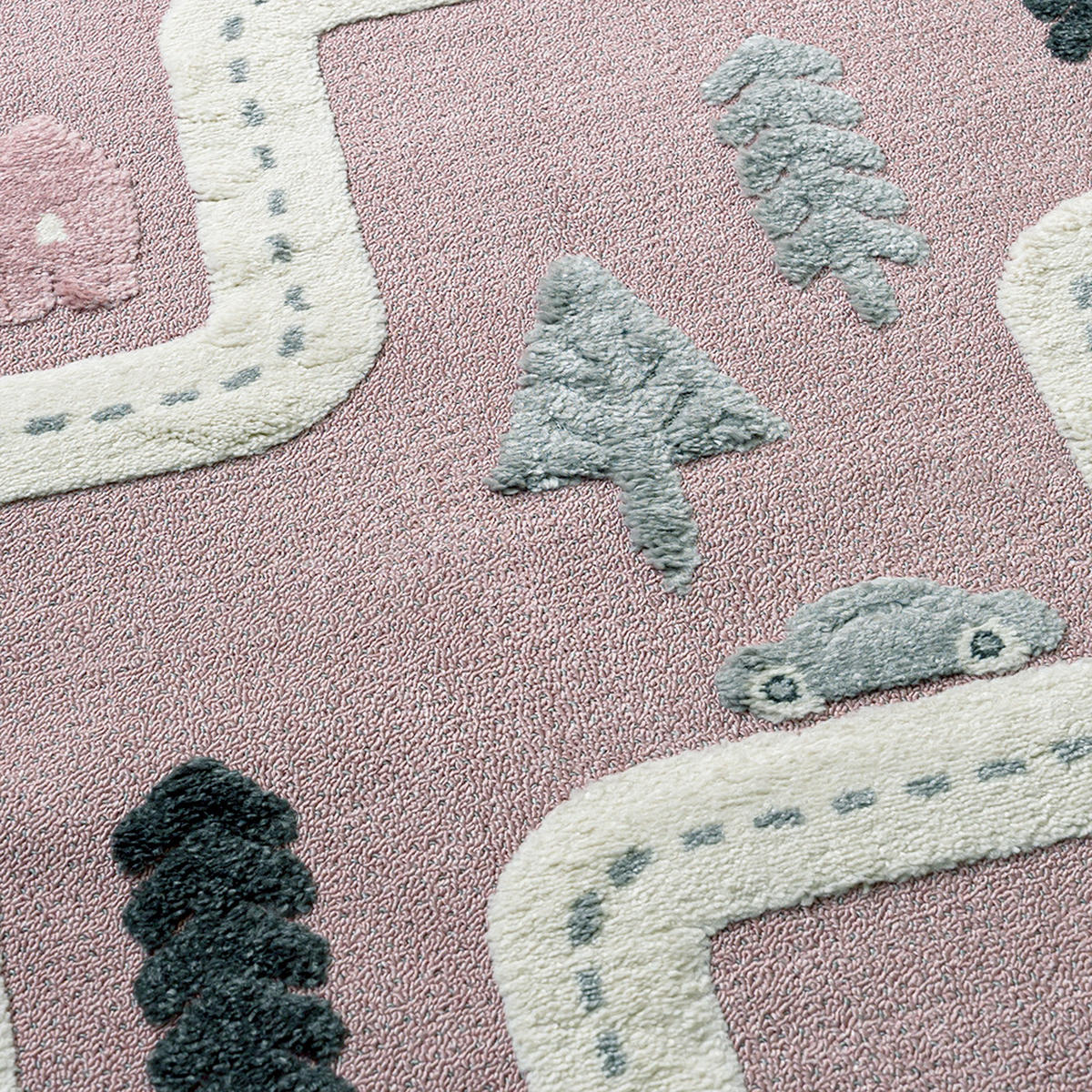 KINDERTEPPICH Buffo Neli Mazovia 120x170cm Weiß Schwarz Straßen Mittelflor - Weiß, Textil (120/170cm) - Mazovia