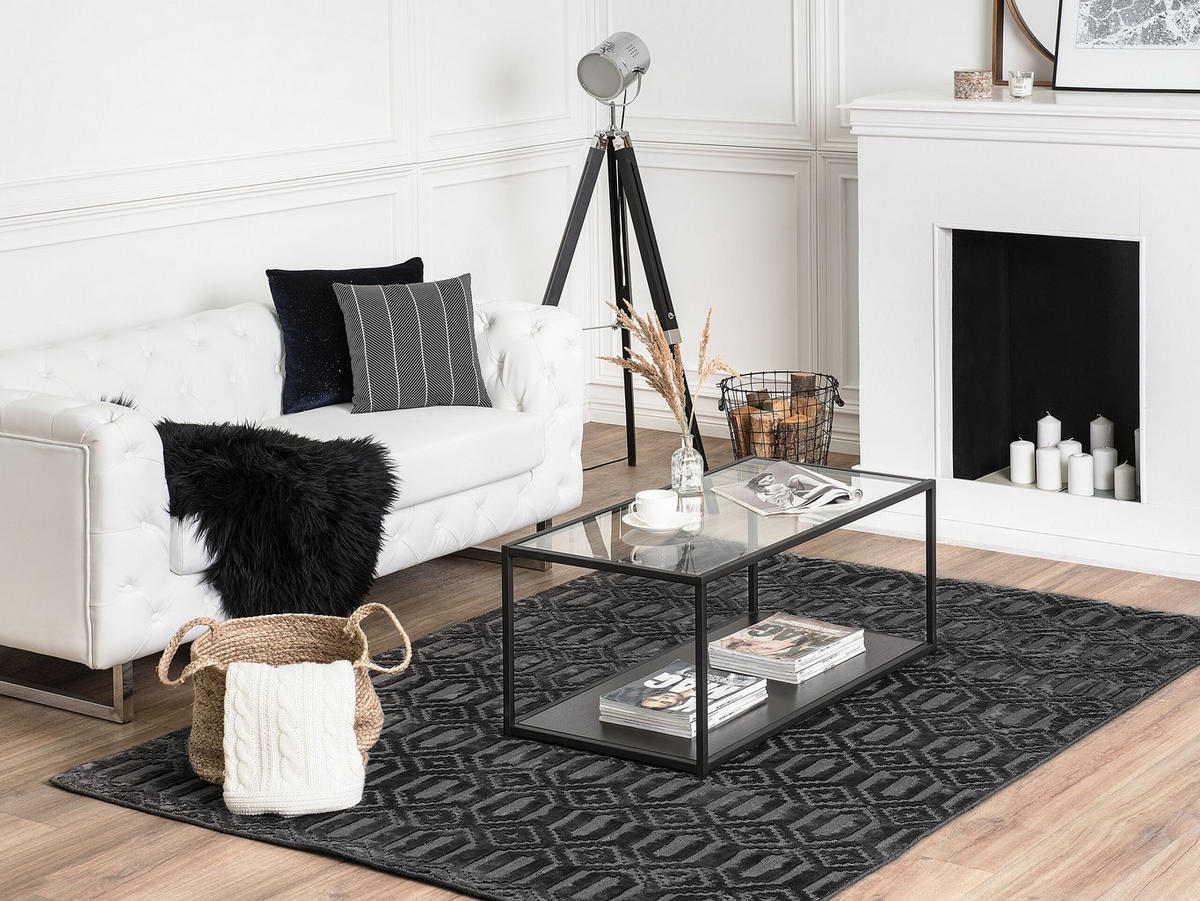 KURZFLOR-TEPPICH Adatepe 230/160 cm - Grau, Naturmaterialen (160/230cm) - Beliani