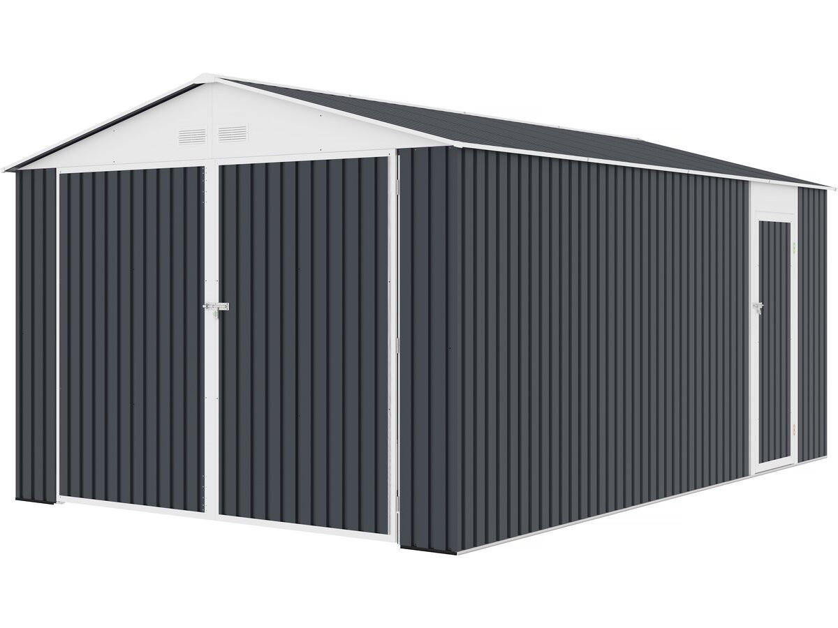 METALL-GARAGE PVC houston - Grau, Metall (70/310/470cm) - Habitat Garten