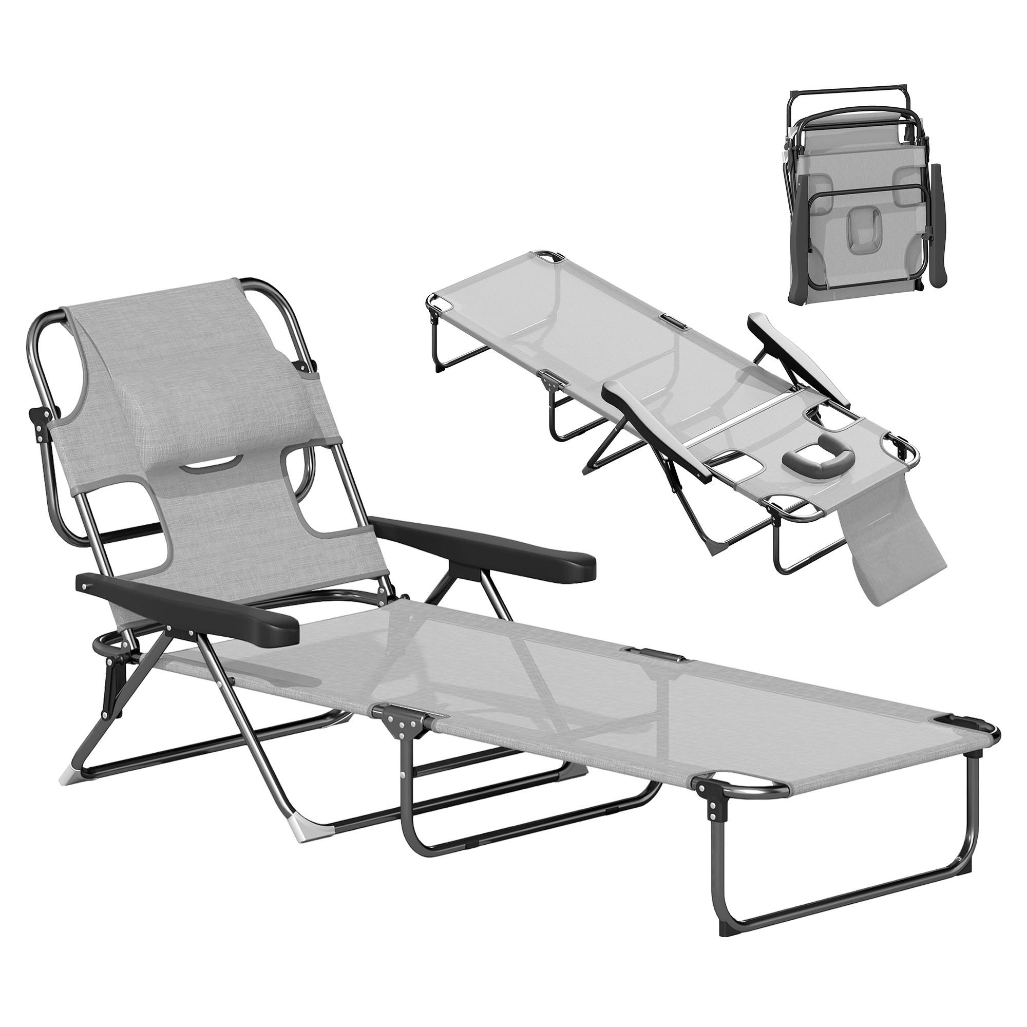 SONNENLIEGE Gartenliegen Relaxliege, klappbar, wetterbeständig, 194 cm x 72 cm x 89 cm, Schwarz + Dunkelgrau - Dunkelgrau, Metall (194/31/72cm)