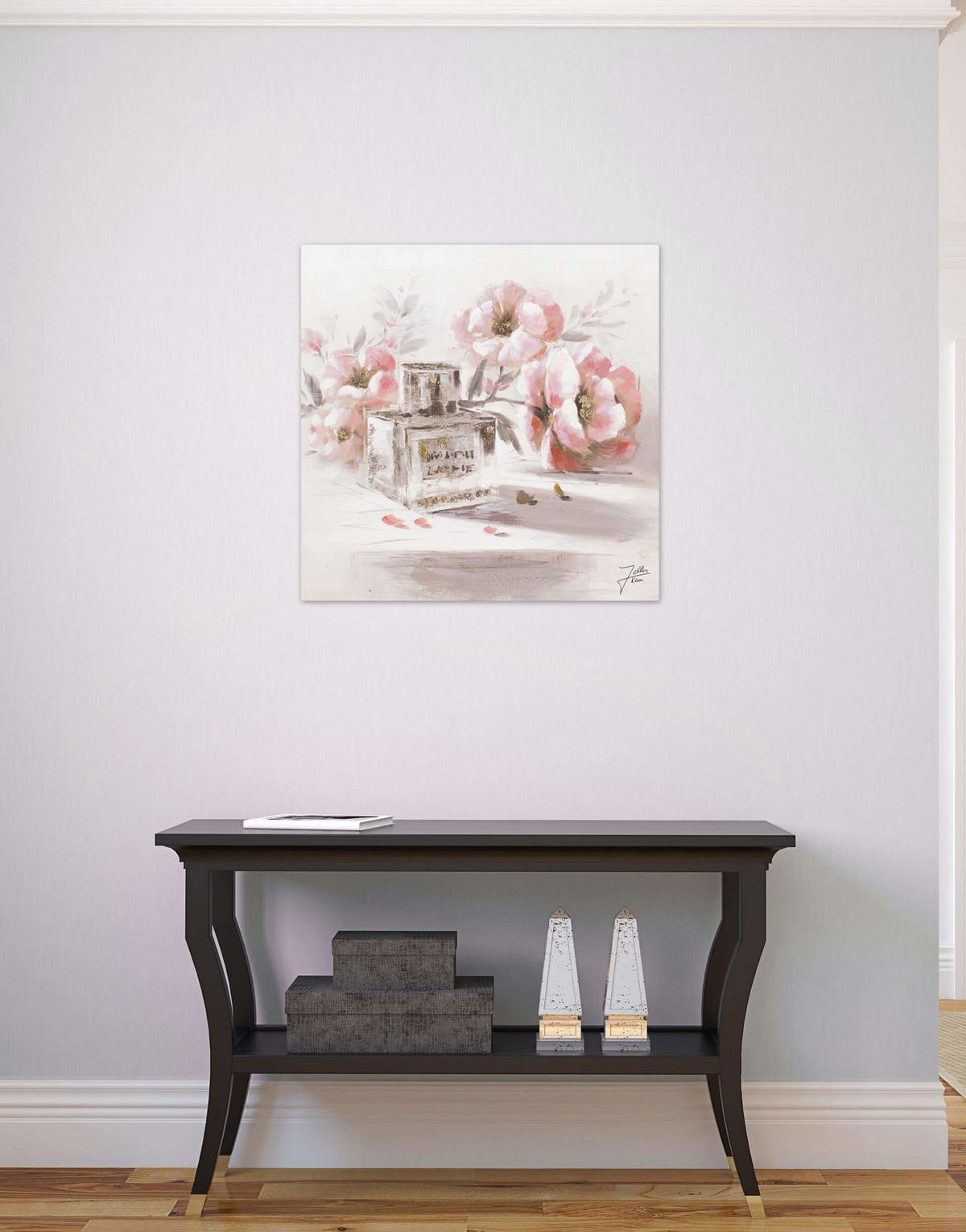 ACRYLBILD HANDGEMALT 60/60 cm - Pink, Holz/Textil (60/60cm) - KUNSTLOFT