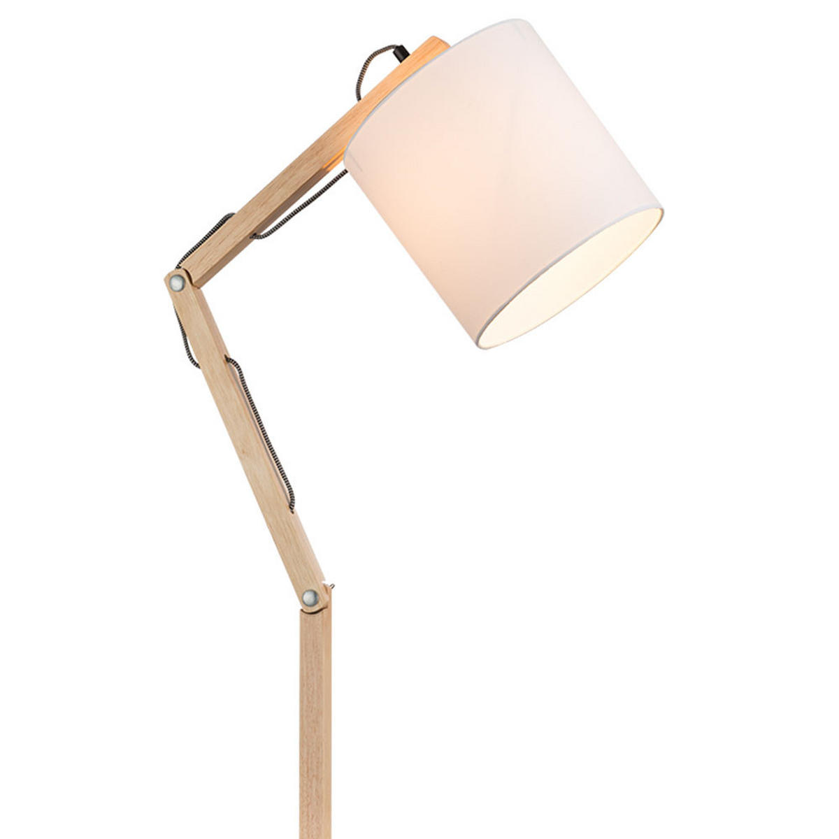 LED STEHLEUCHTE Mattis Braun Holz - Braun, Holz (75/25/172cm) - Globo Lighting