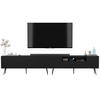 TV-LOWBOARD 2er-Set Elpis2 Schwarz matt mit schwarzen Metallbeinen 150 cm - Schwarz, Holzwerkstoff (300/60.5/36.5cm) - Meble Lindner