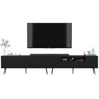 TV-LOWBOARD 2er-Set Elpis2 Schwarz matt mit schwarzen Metallbeinen 150 cm - Schwarz, Holzwerkstoff (300/60.5/36.5cm) - Meble Lindner