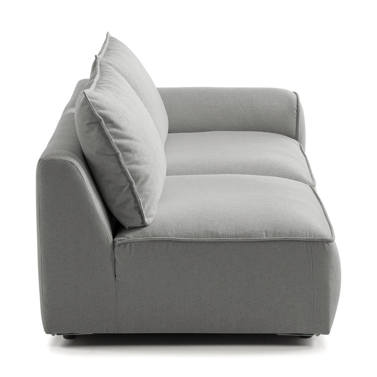 2,5-SITZER SOFA - modular - Schwarz/Hellblau, Kunststoff/Textil (184/82/99cm) - home24