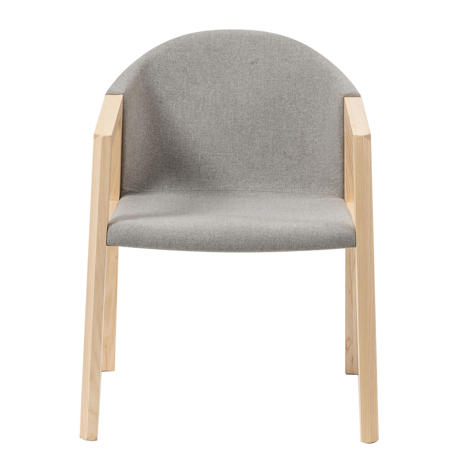 ARMLEHNENSTUHL - Webstoff / Esche massiv, Hellgrau - Hellgrau, Textil (61/80/56cm) - home24